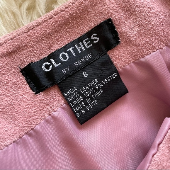 Vintage Y2K Pink Suede Pleated Skirt - Picture 7 of 12